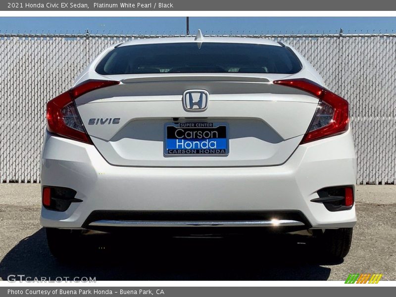 Platinum White Pearl / Black 2021 Honda Civic EX Sedan