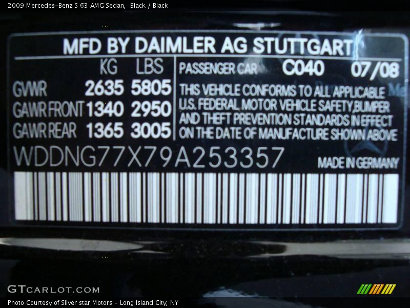 Black / Black 2009 Mercedes-Benz S 63 AMG Sedan