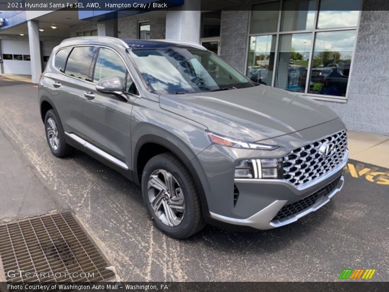 Hampton Gray / Black 2021 Hyundai Santa Fe SEL AWD