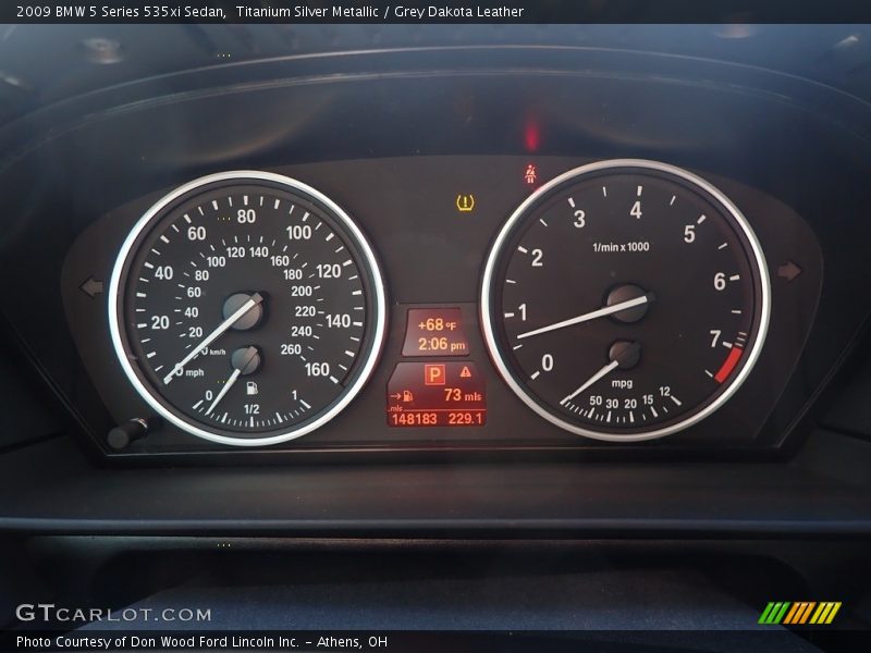 Titanium Silver Metallic / Grey Dakota Leather 2009 BMW 5 Series 535xi Sedan
