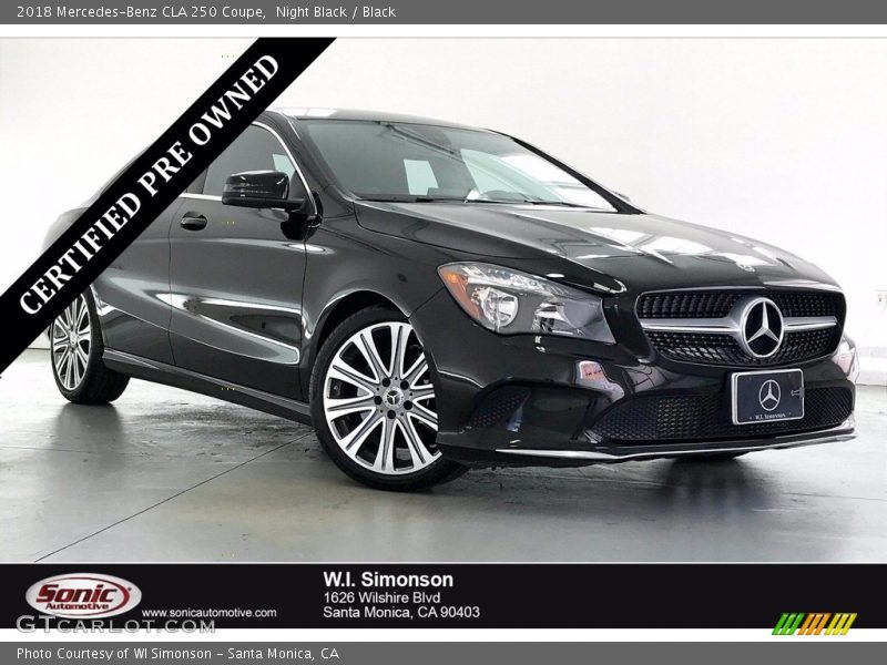 Night Black / Black 2018 Mercedes-Benz CLA 250 Coupe
