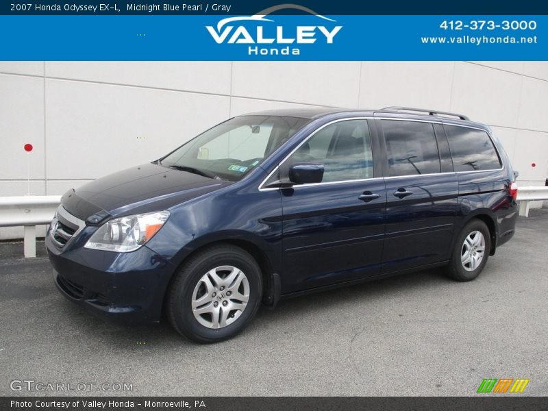 Midnight Blue Pearl / Gray 2007 Honda Odyssey EX-L