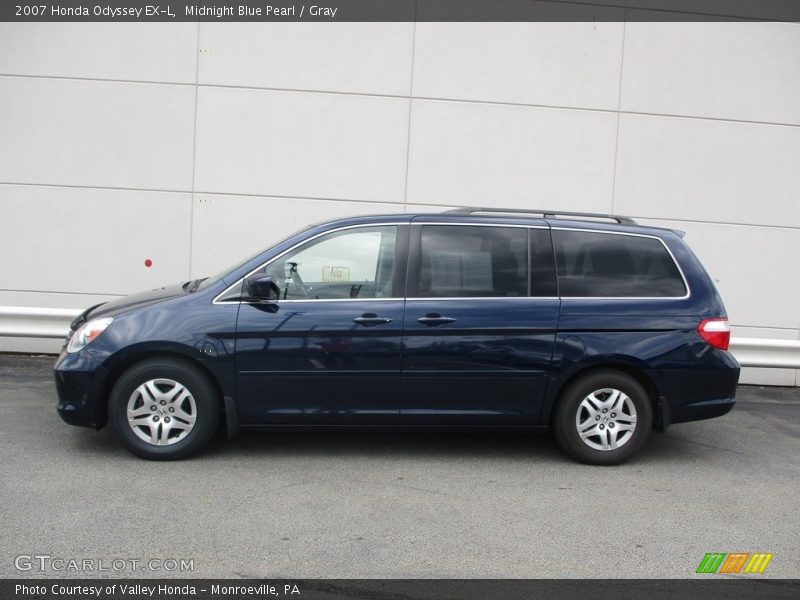 Midnight Blue Pearl / Gray 2007 Honda Odyssey EX-L