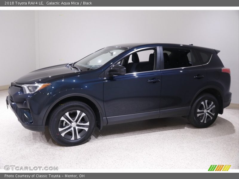 Galactic Aqua Mica / Black 2018 Toyota RAV4 LE