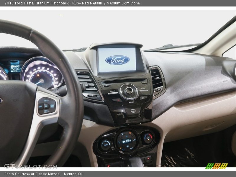 Ruby Red Metallic / Medium Light Stone 2015 Ford Fiesta Titanium Hatchback