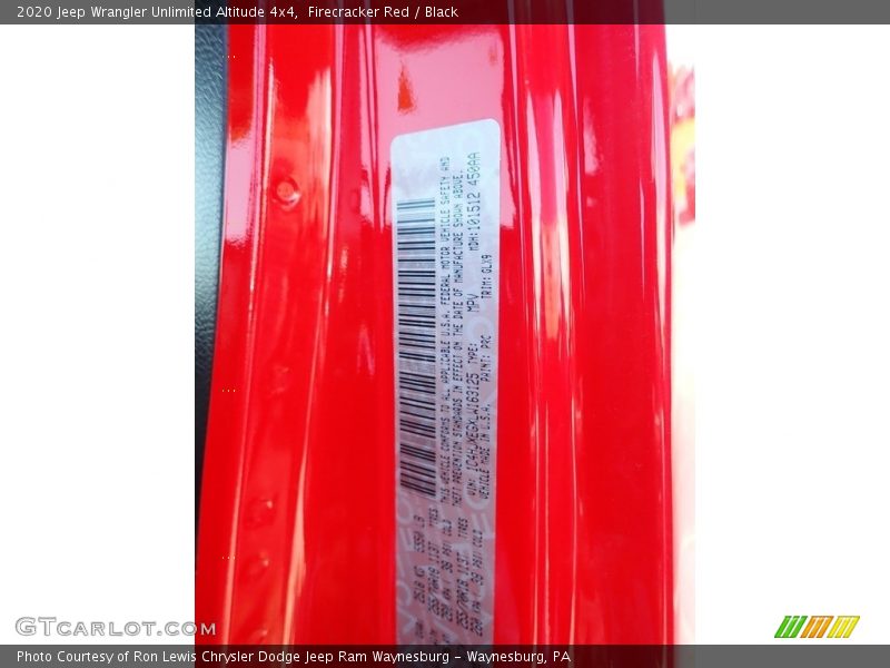 Firecracker Red / Black 2020 Jeep Wrangler Unlimited Altitude 4x4