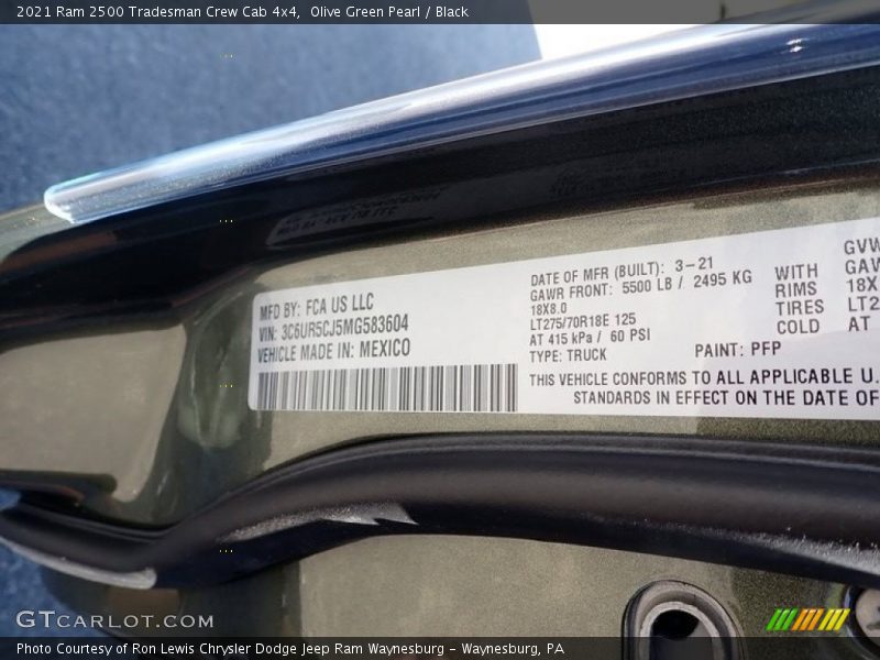 Olive Green Pearl / Black 2021 Ram 2500 Tradesman Crew Cab 4x4