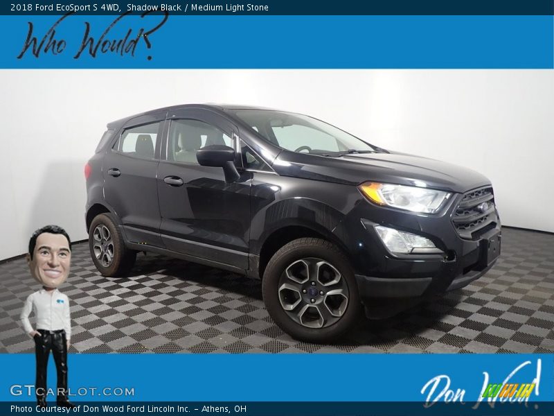 Shadow Black / Medium Light Stone 2018 Ford EcoSport S 4WD