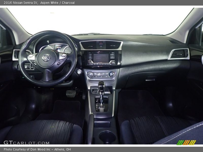 Aspen White / Charcoal 2016 Nissan Sentra SV
