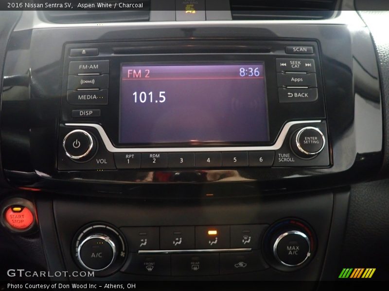 Aspen White / Charcoal 2016 Nissan Sentra SV