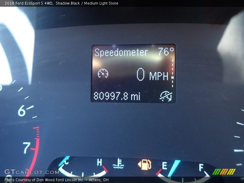 Shadow Black / Medium Light Stone 2018 Ford EcoSport S 4WD