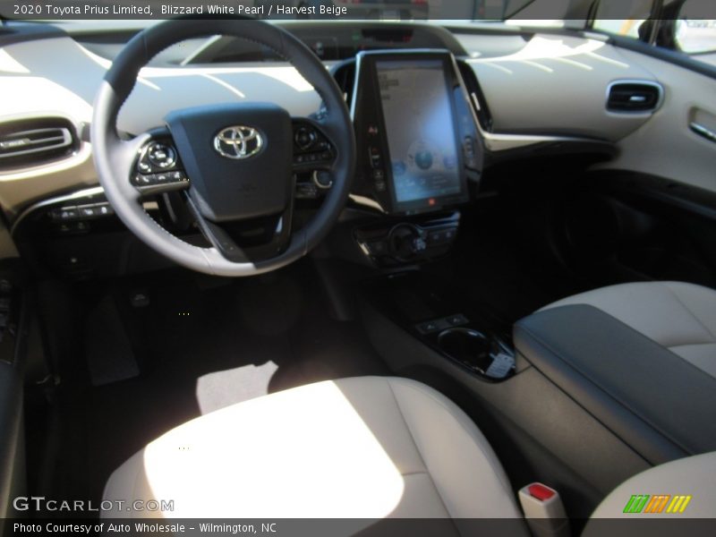 Blizzard White Pearl / Harvest Beige 2020 Toyota Prius Limited