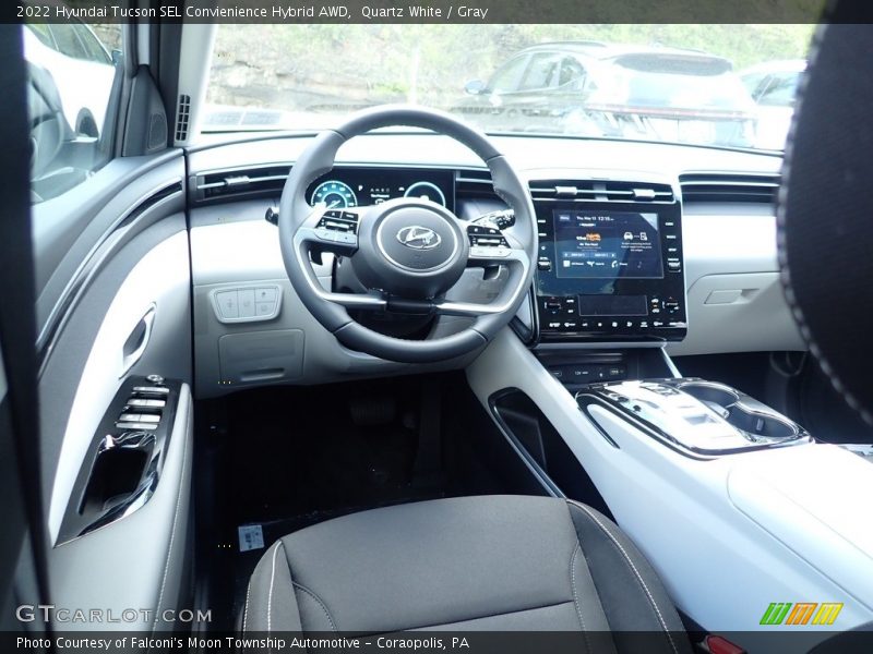 Quartz White / Gray 2022 Hyundai Tucson SEL Convienience Hybrid AWD