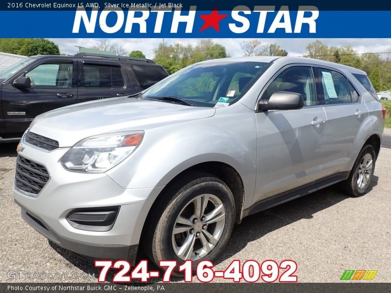 Silver Ice Metallic / Jet Black 2016 Chevrolet Equinox LS AWD