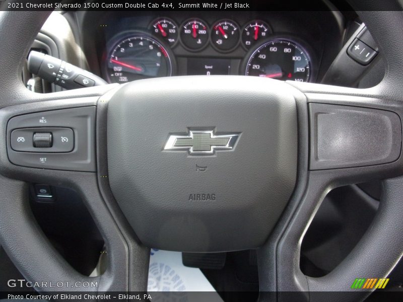 Summit White / Jet Black 2021 Chevrolet Silverado 1500 Custom Double Cab 4x4