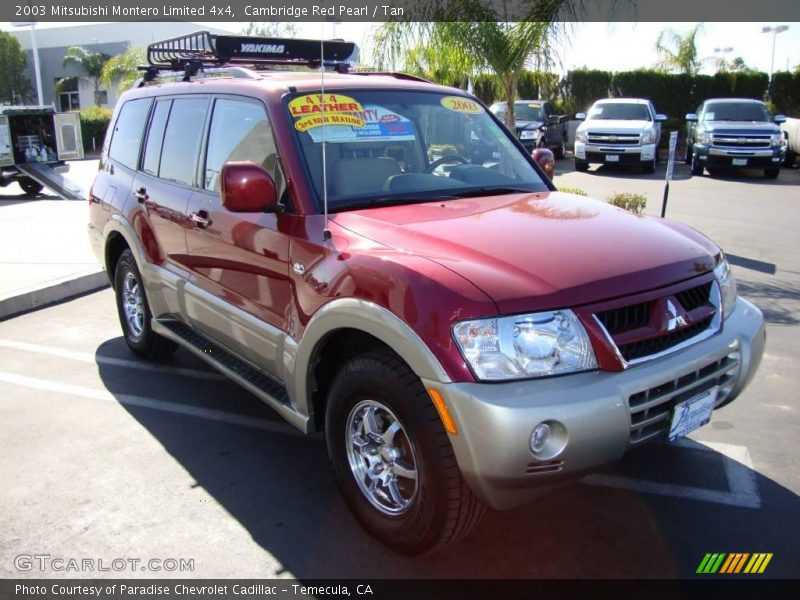 Cambridge Red Pearl / Tan 2003 Mitsubishi Montero Limited 4x4