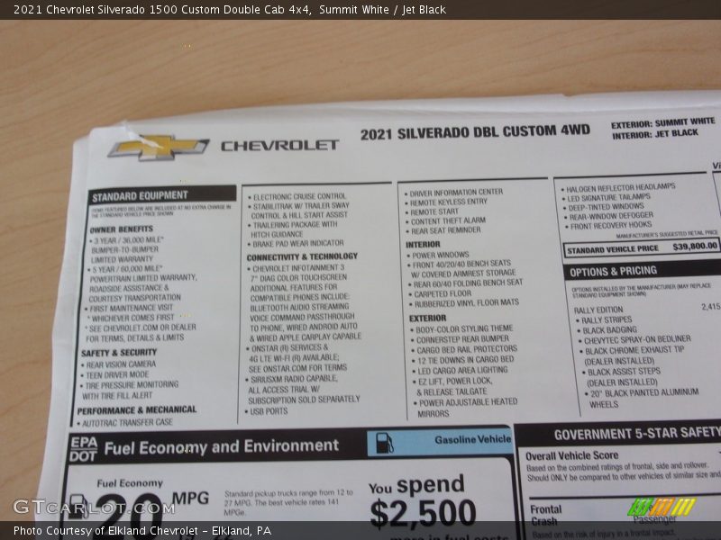 Summit White / Jet Black 2021 Chevrolet Silverado 1500 Custom Double Cab 4x4