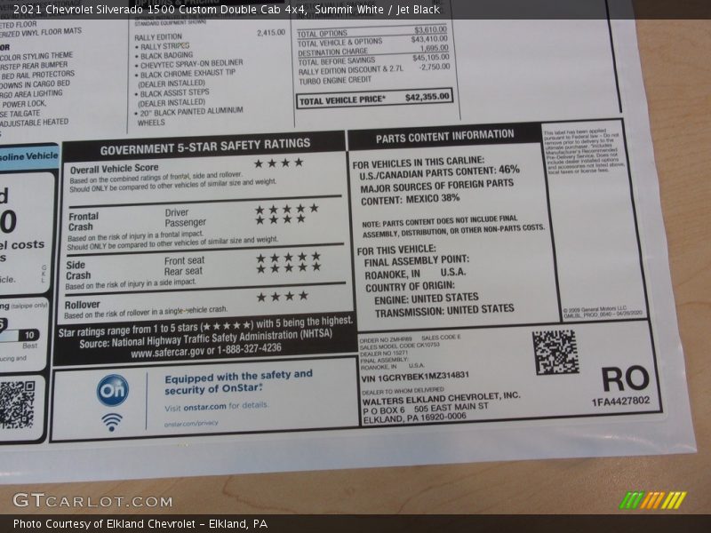 Summit White / Jet Black 2021 Chevrolet Silverado 1500 Custom Double Cab 4x4