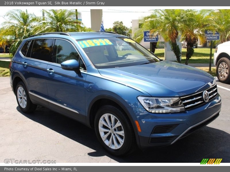 Silk Blue Metallic / Storm Gray 2018 Volkswagen Tiguan SE