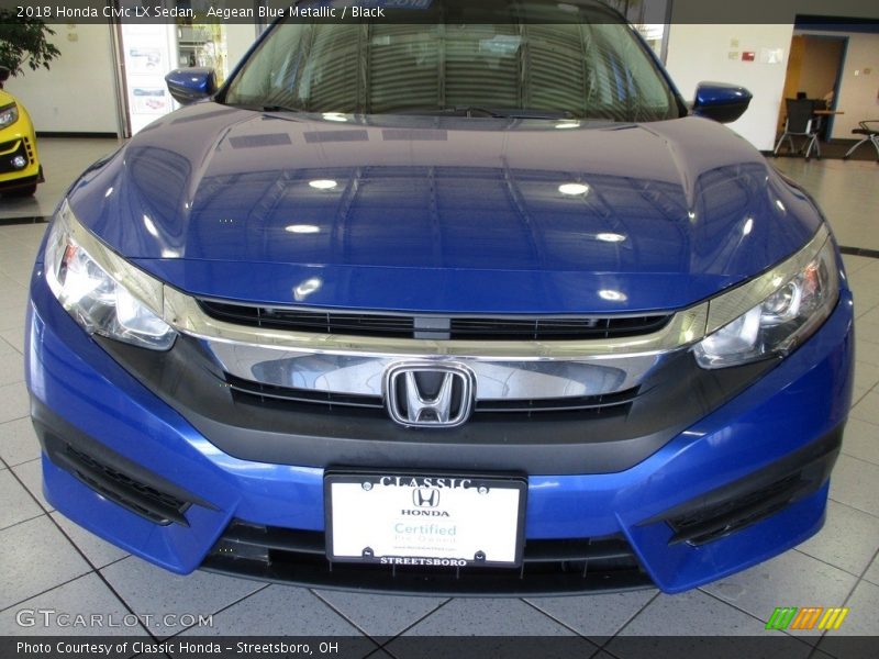Aegean Blue Metallic / Black 2018 Honda Civic LX Sedan
