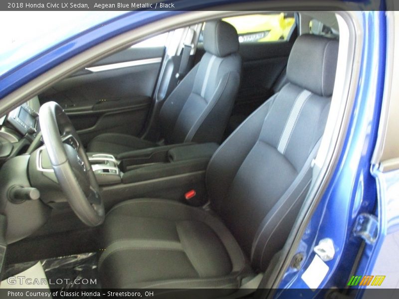 Aegean Blue Metallic / Black 2018 Honda Civic LX Sedan