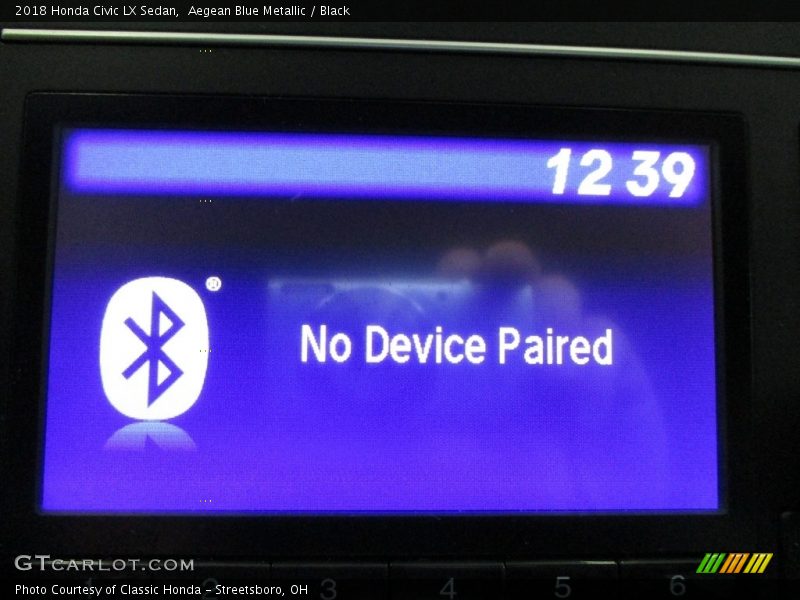 Aegean Blue Metallic / Black 2018 Honda Civic LX Sedan