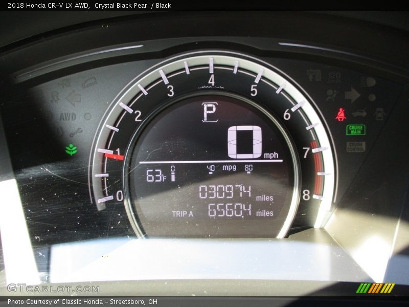 Crystal Black Pearl / Black 2018 Honda CR-V LX AWD