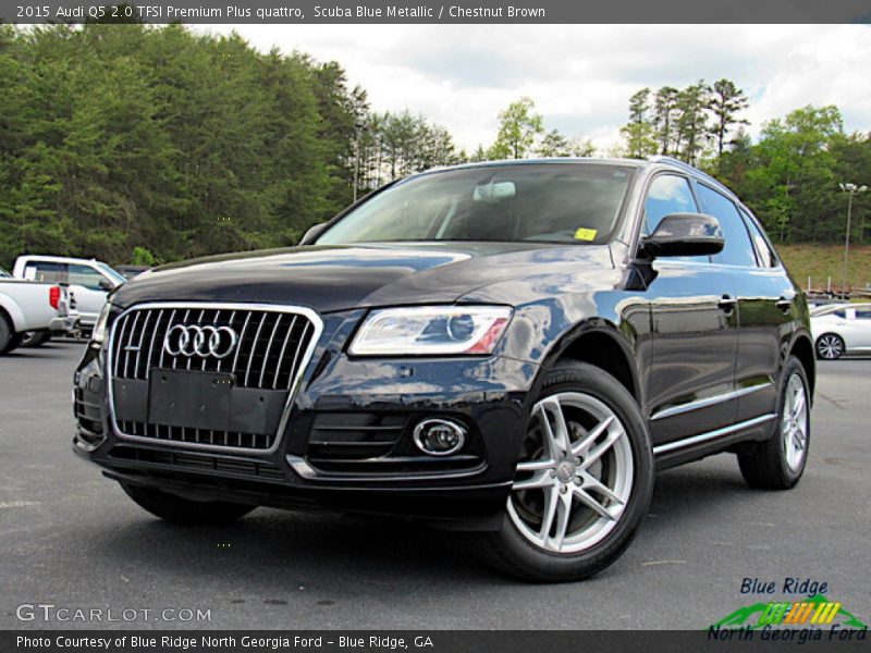 Scuba Blue Metallic / Chestnut Brown 2015 Audi Q5 2.0 TFSI Premium Plus quattro