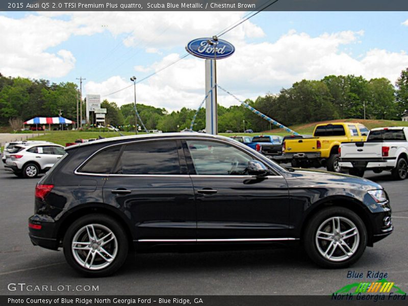 Scuba Blue Metallic / Chestnut Brown 2015 Audi Q5 2.0 TFSI Premium Plus quattro