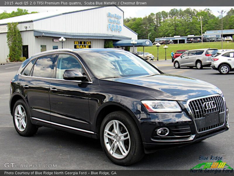 Scuba Blue Metallic / Chestnut Brown 2015 Audi Q5 2.0 TFSI Premium Plus quattro