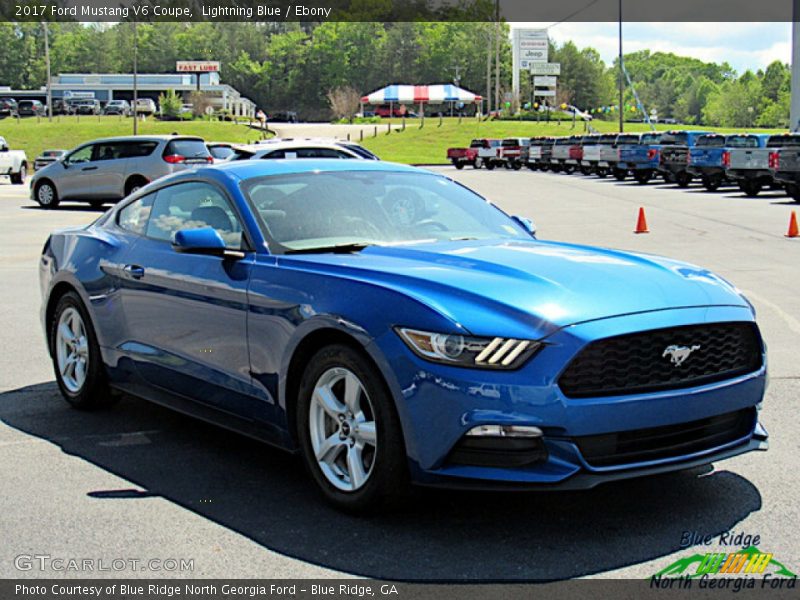 Lightning Blue / Ebony 2017 Ford Mustang V6 Coupe