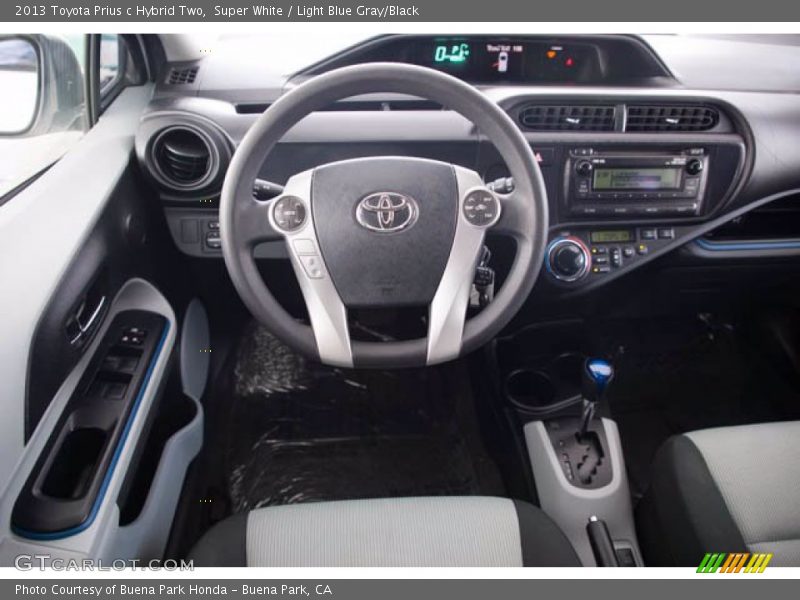 Super White / Light Blue Gray/Black 2013 Toyota Prius c Hybrid Two
