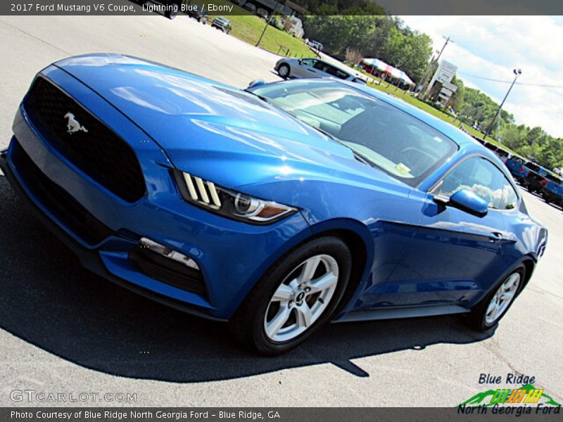 Lightning Blue / Ebony 2017 Ford Mustang V6 Coupe