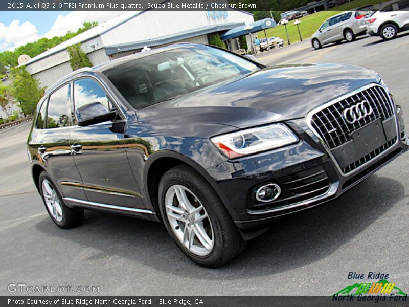 Scuba Blue Metallic / Chestnut Brown 2015 Audi Q5 2.0 TFSI Premium Plus quattro