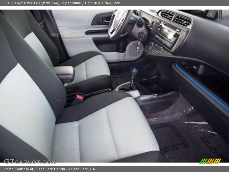 Super White / Light Blue Gray/Black 2013 Toyota Prius c Hybrid Two