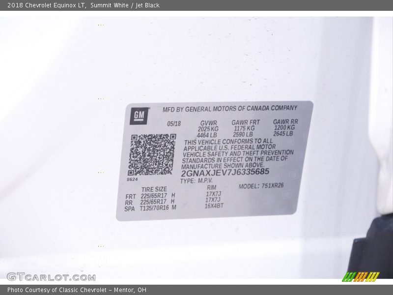 Summit White / Jet Black 2018 Chevrolet Equinox LT