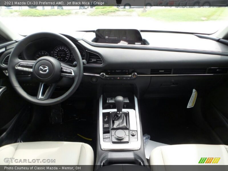 Jet Black Mica / Greige 2021 Mazda CX-30 Preferred AWD