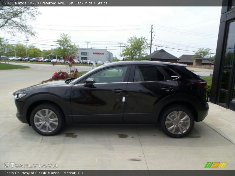 Jet Black Mica / Greige 2021 Mazda CX-30 Preferred AWD