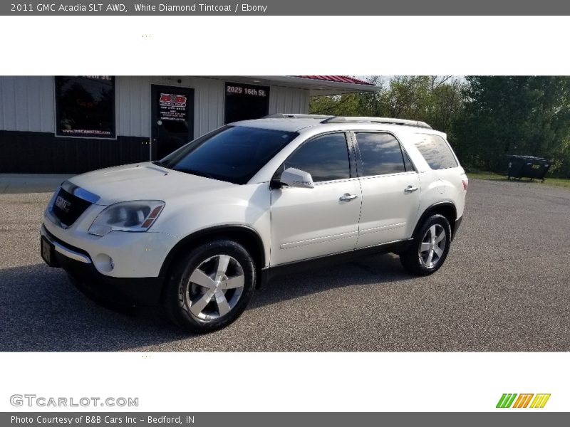 White Diamond Tintcoat / Ebony 2011 GMC Acadia SLT AWD