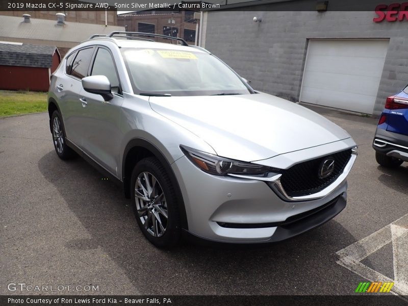 Sonic Silver Metallic / Caturra Brown 2019 Mazda CX-5 Signature AWD