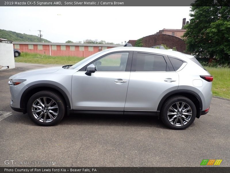Sonic Silver Metallic / Caturra Brown 2019 Mazda CX-5 Signature AWD