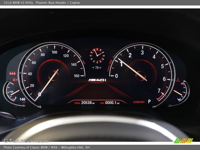 Phytonic Blue Metallic / Cognac 2019 BMW X3 M40i