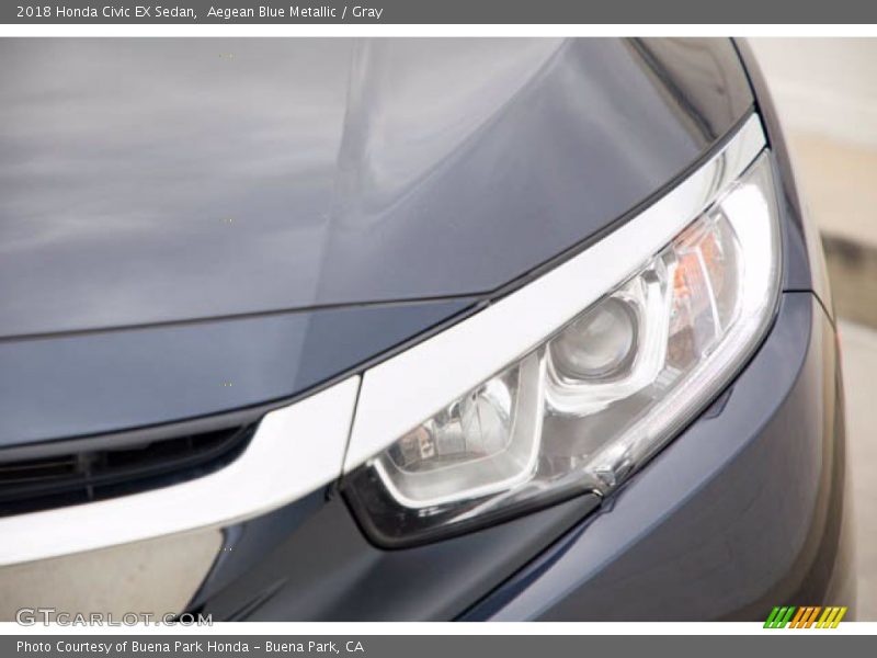 Aegean Blue Metallic / Gray 2018 Honda Civic EX Sedan