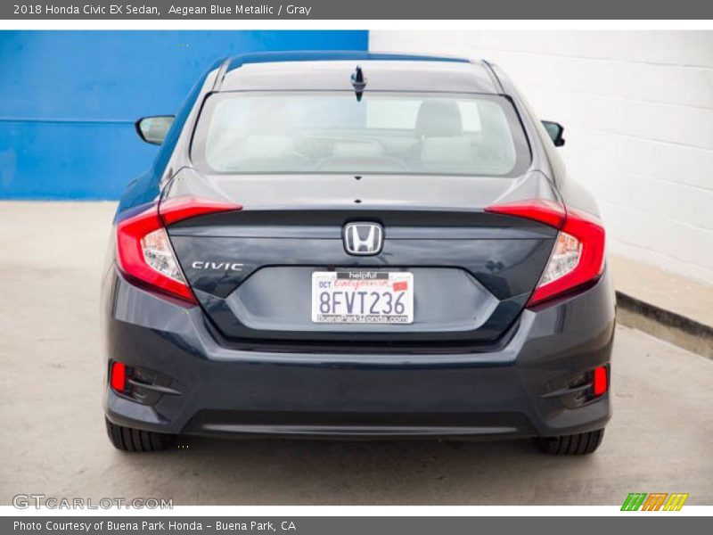 Aegean Blue Metallic / Gray 2018 Honda Civic EX Sedan