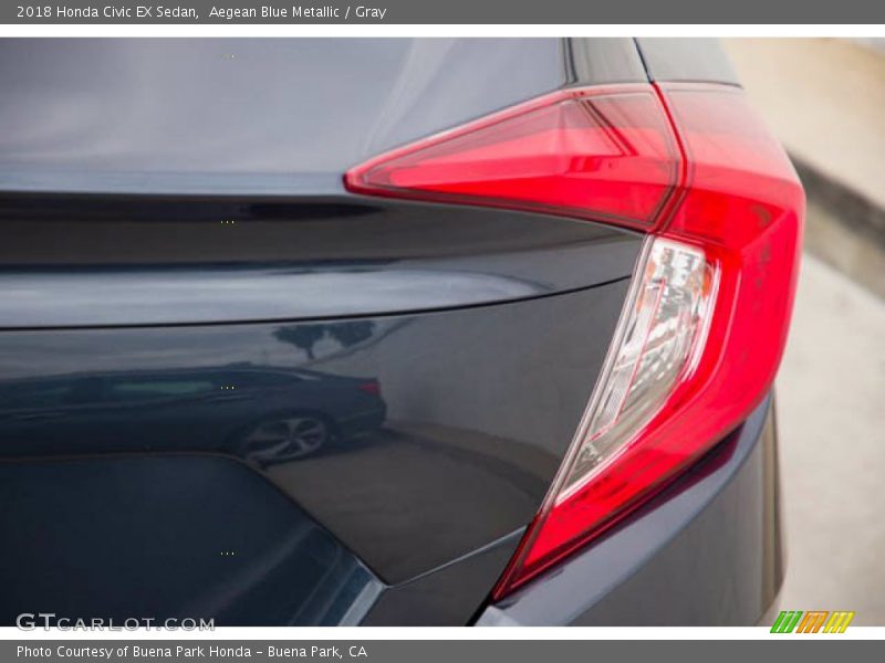 Aegean Blue Metallic / Gray 2018 Honda Civic EX Sedan