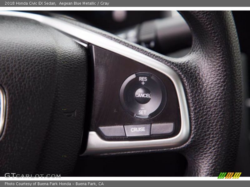Aegean Blue Metallic / Gray 2018 Honda Civic EX Sedan