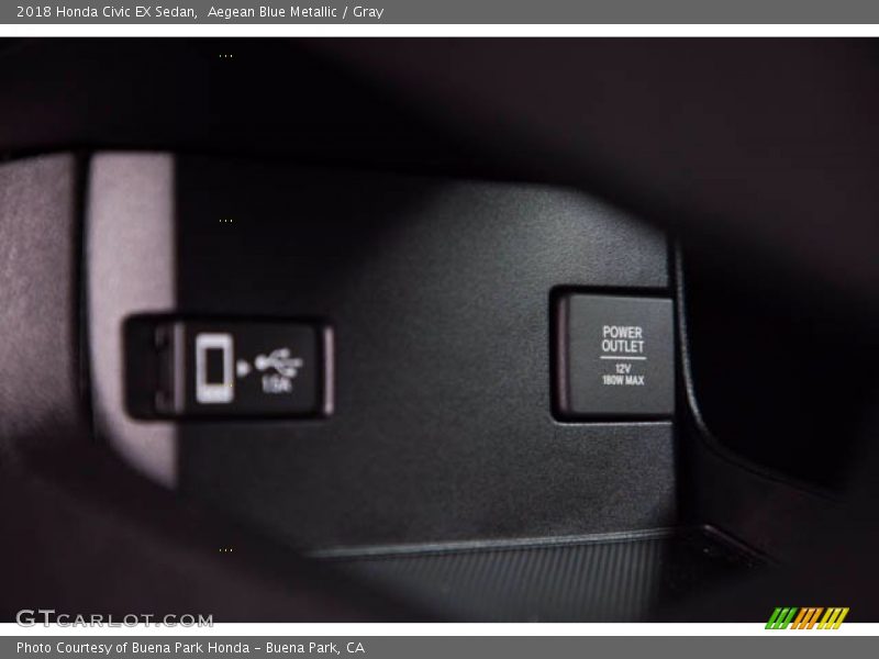 Aegean Blue Metallic / Gray 2018 Honda Civic EX Sedan