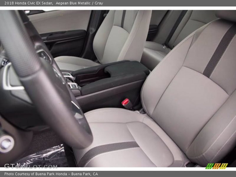 Aegean Blue Metallic / Gray 2018 Honda Civic EX Sedan