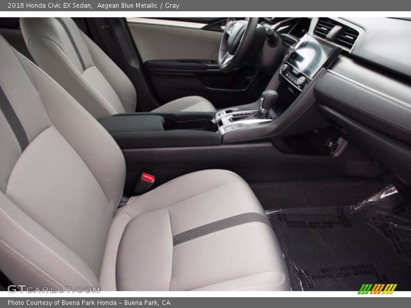 Aegean Blue Metallic / Gray 2018 Honda Civic EX Sedan