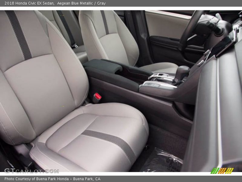 Aegean Blue Metallic / Gray 2018 Honda Civic EX Sedan
